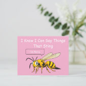 I Say Things That Sting Funny Wasp Apology ポストカード (スタンド正面)