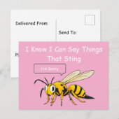 I Say Things That Sting Funny Wasp Apology ポストカード (正面/裏面)