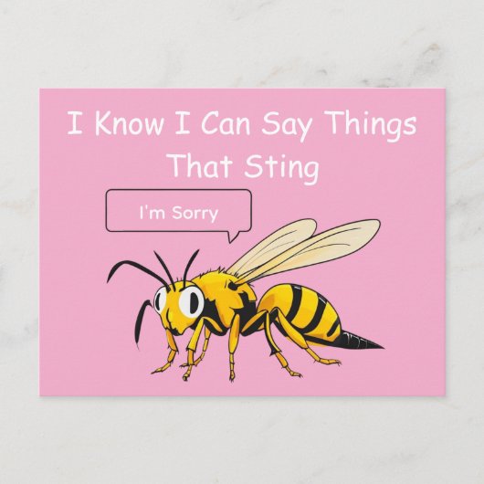 I Say Things That Sting Funny Wasp Apology ポストカード (正面)