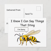 I Say Things That Sting Funny Wasp Apology ポストカード (正面/裏面)