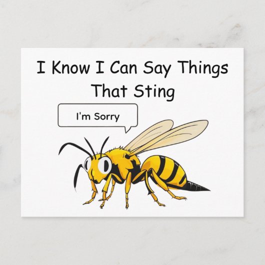 I Say Things That Sting Funny Wasp Apology ポストカード (正面)