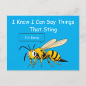I Say Things That Sting Funny Wasp Apology ポストカード (正面)
