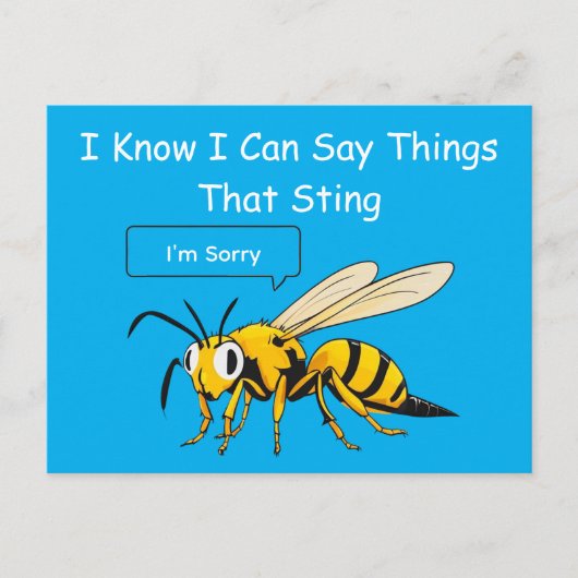 I Say Things That Sting Funny Wasp Apology ポストカード (正面)