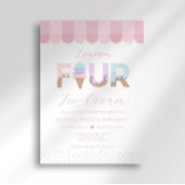I Scream Four Ice Cream Birthday 招待状