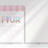 I Scream Four Ice Cream Birthday 招待状