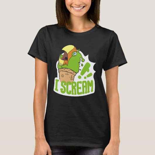 I Scream Ice Cream Parrot Screaming for Cockatiels Tシャツ (正面)