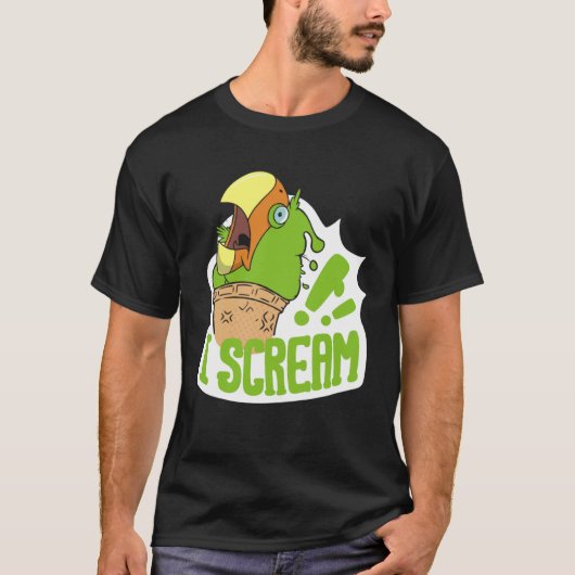 I Scream Ice Cream Parrot Screaming for Cockatiels Tシャツ (正面)