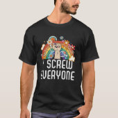 I Screw Everyone Bisexual Rainbow Pride Bisexualit Tシャツ (正面)