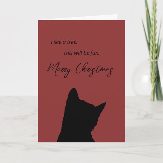 I See a Tree This Will Be Fun Funny Cat Christmas カード (正面)