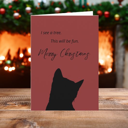 I See a Tree This Will Be Fun Funny Cat Christmas カード