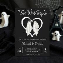 「I See Wed People」ゴシックゴーストハロウィンウェディング