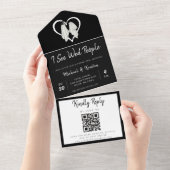 「I See Wed People」ゴシックゴースト ハロウィン ウェディング オールインワン招待状 (貼ってはがせる)