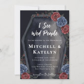 I See Wed People Coffin Floral Gothic Wedding 招待状 (正面)