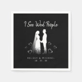 I See Wed People Gothic Ghost Halloween Wedding スタンダードカクテルナプキン (正面)