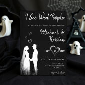 I See Wed People Gothic Ghost Halloween Wedding 招待状