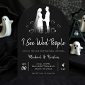 I See Wed People Gothic Ghost Halloween Wedding 招待状
