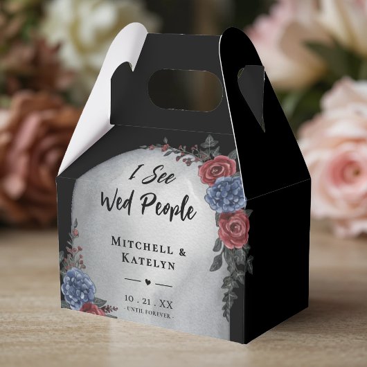 I See Wed People Headstone Floral Gothic Wedding フェイバーボックス