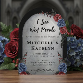 I See Wed People Headstone Floral Gothic Wedding 招待状