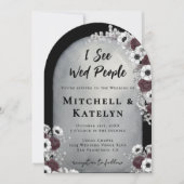 I See Wed People Headstone Floral Gothic Wedding 招待状 (正面)