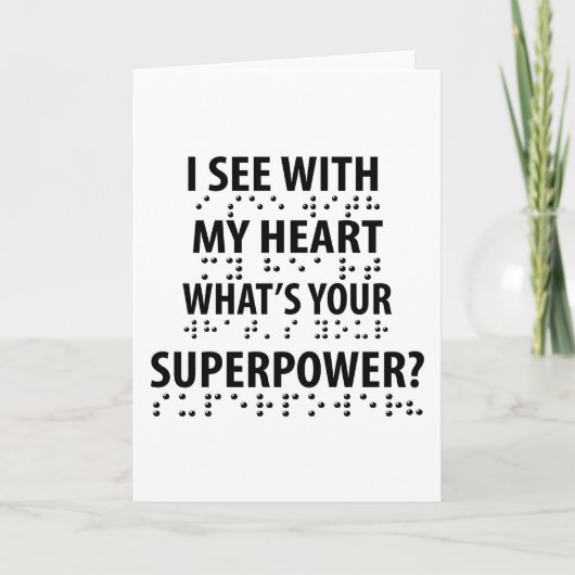 I See With My Heart - Blindness Braille カード (正面)