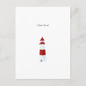I See You Text Watercolour Lighthouse Illustration ポストカード (正面)