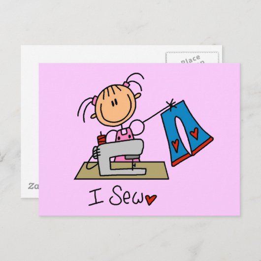 I Sew Tシャツとギフト ポストカード (正面/裏面)
