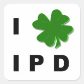 I Shamrock IPDホワイトステッカー スクエアシール (正面)
