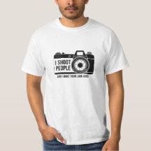「I shoot people」デザイン ブラックTシャツ