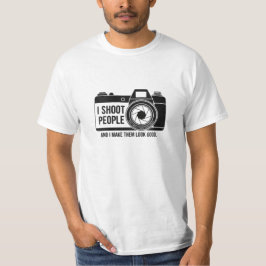 「I shoot people」デザイン ブラックTシャツ Tシャツ