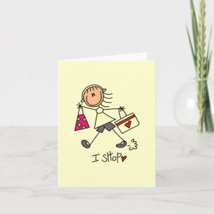 I Shop Stick Figure Garl カード