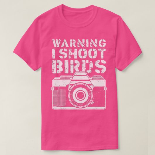 I Shots 警告 Birds PhotographerのレトロCamおもしろい Tシャツ (デザイン正面)