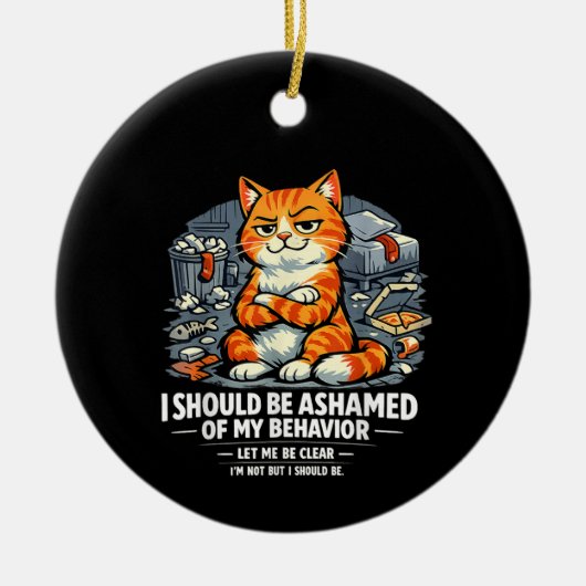 I Should Be Ashamed of My Behavior Funny Quote セラミックオーナメント (正面)