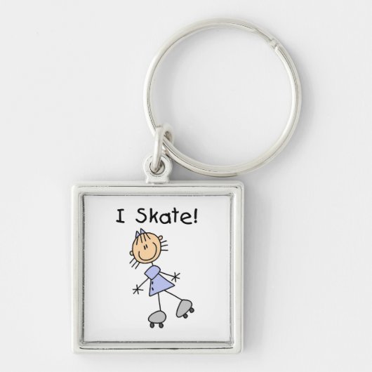 I Skate – ガールローラースケーター キーホルダー (正面)