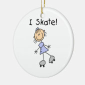 I Skate – ガールローラースケーター セラミックオーナメント (左)