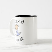 I Skate – ガールローラースケーター ツートーンマグカップ (正面左)