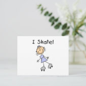 I Skate – ガールローラースケーター ポストカード (スタンド正面)