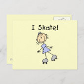 I Skate – ガールローラースケーター ポストカード (正面/裏面)