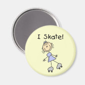 I Skate – ガールローラースケーター マグネット (正面/裏面)