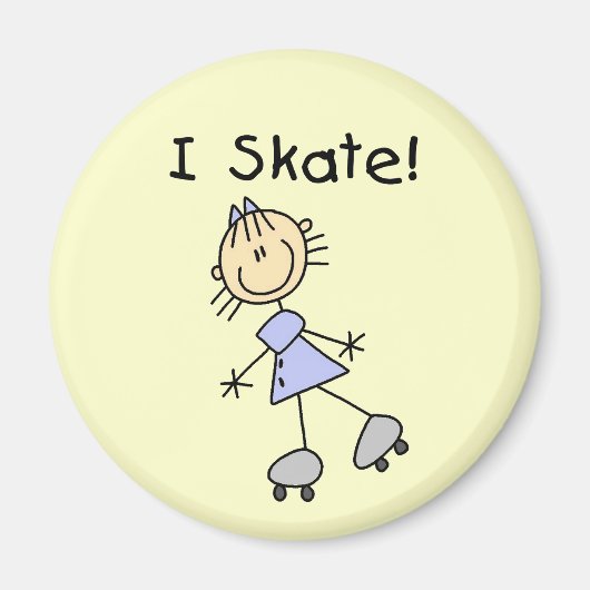 I Skate – ガールローラースケーター マグネット (正面)