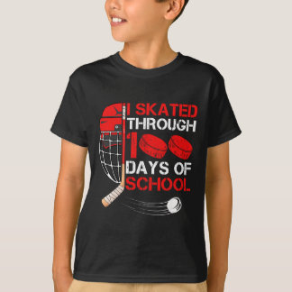 I Skated Through 100 Days Of School Ice Hockey Fan Tシャツ