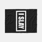 I Slay Girlグラフィッククールエンパワーメント引用文 フリースブランケット (正面(横))