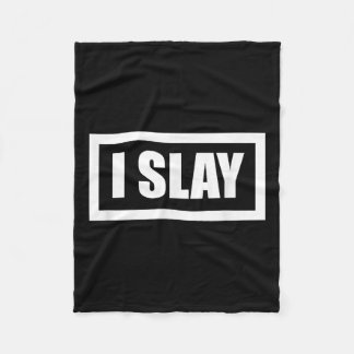I Slay Girlグラフィッククールエンパワーメント引用文 フリースブランケット