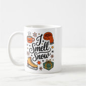 I Smell Snow Cute Christmas & Winter Vibes Lov コーヒーマグカップ (左)