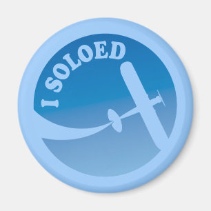 I Soloed及び飛行機のグラフィック マグネット