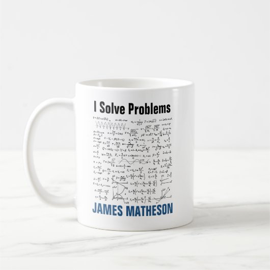 I Solve Problems Funny Math Equations Personalized コーヒーマグカップ (左)