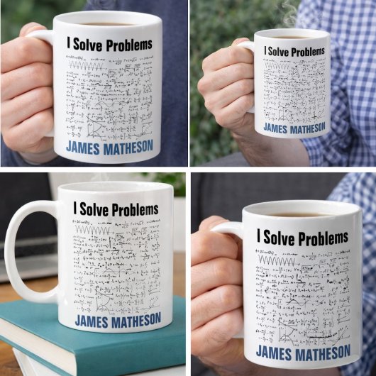 I Solve Problems Funny Math Equations Personalized コーヒーマグカップ