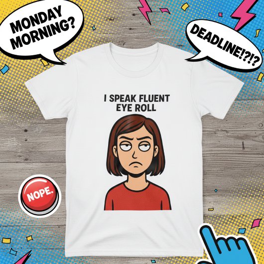 I Speak Fluent Eye Roll – Funny Minimalist Pop Art Tシャツ