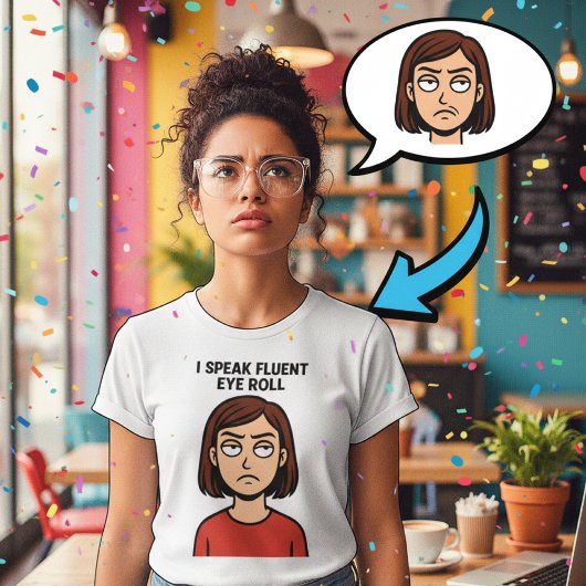 I Speak Fluent Eye Roll – Funny Minimalist Pop Art Tシャツ