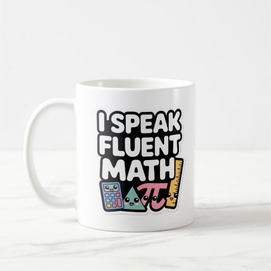 I Speak Fluent Math – Cute Kawaii Teacher  コーヒーマグカップ (左)