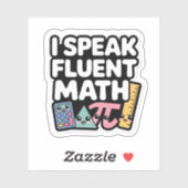 I Speak Fluent Math Funny Kawaii Teacher シール (シート)